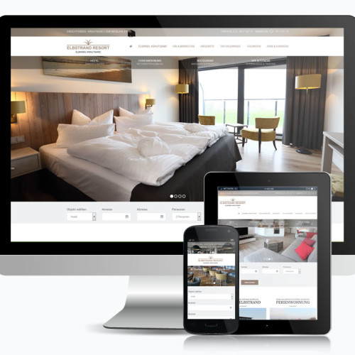 Elbstrand Resort Homepage realisiert mit dem Content Management System WordPress